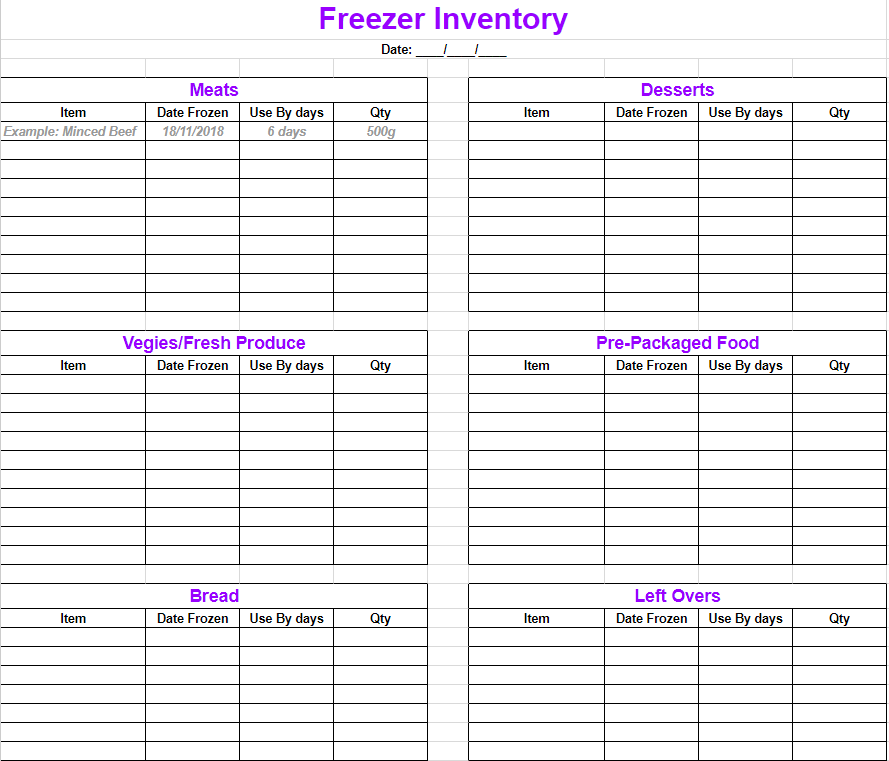 Reduce food waste with this Freezer Inventory Worksheeet! 